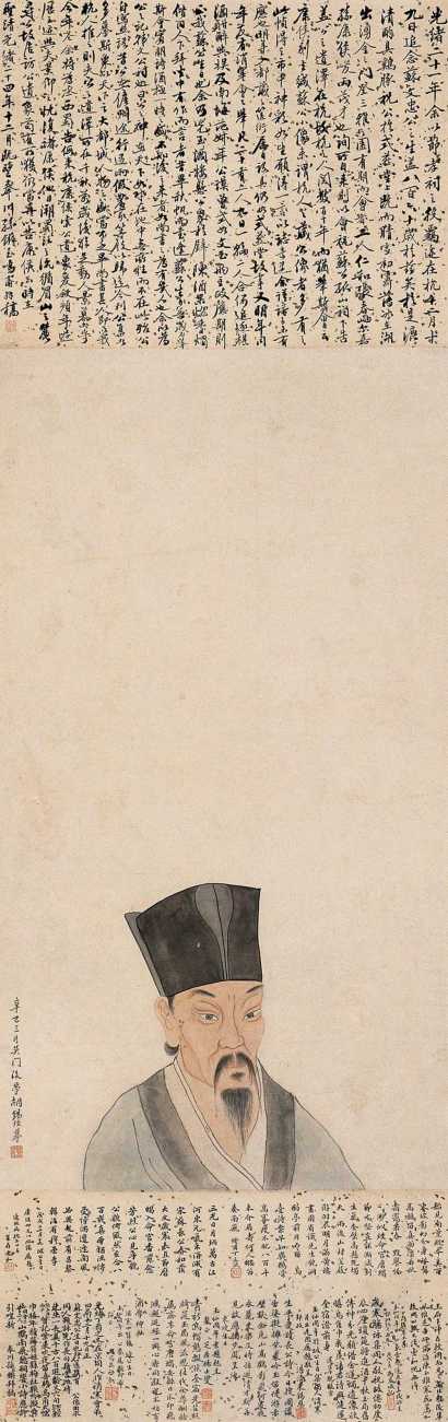 胡锡珪 辛巳（1881）年作 东坡小照 立轴